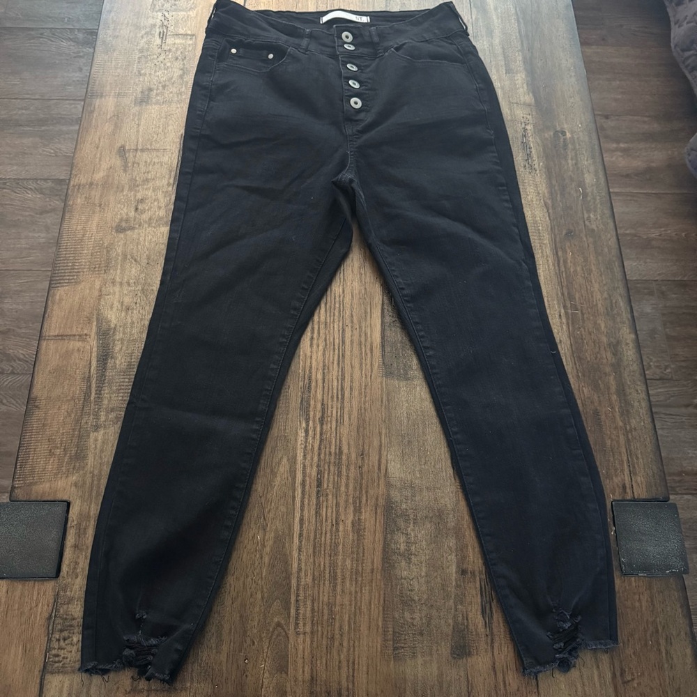 EUC !it Jeans Button Front Black Jeans - Picture 7 of 11